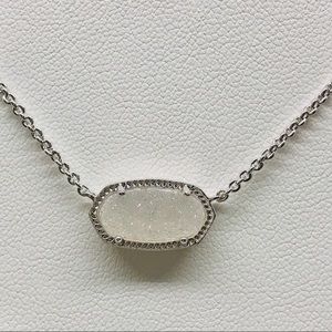 Kendra Scott Elisa White Drusy S tone Necklace